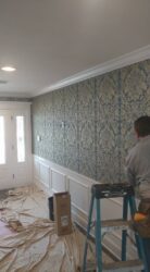 Residential wallpaper installation